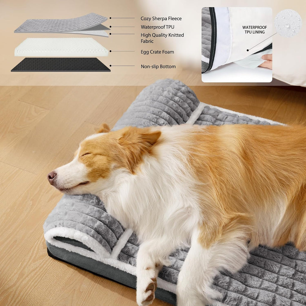 Orthopedic Large Dog Bed Pillow Pet Sofa Bed 36''X24'' Grey