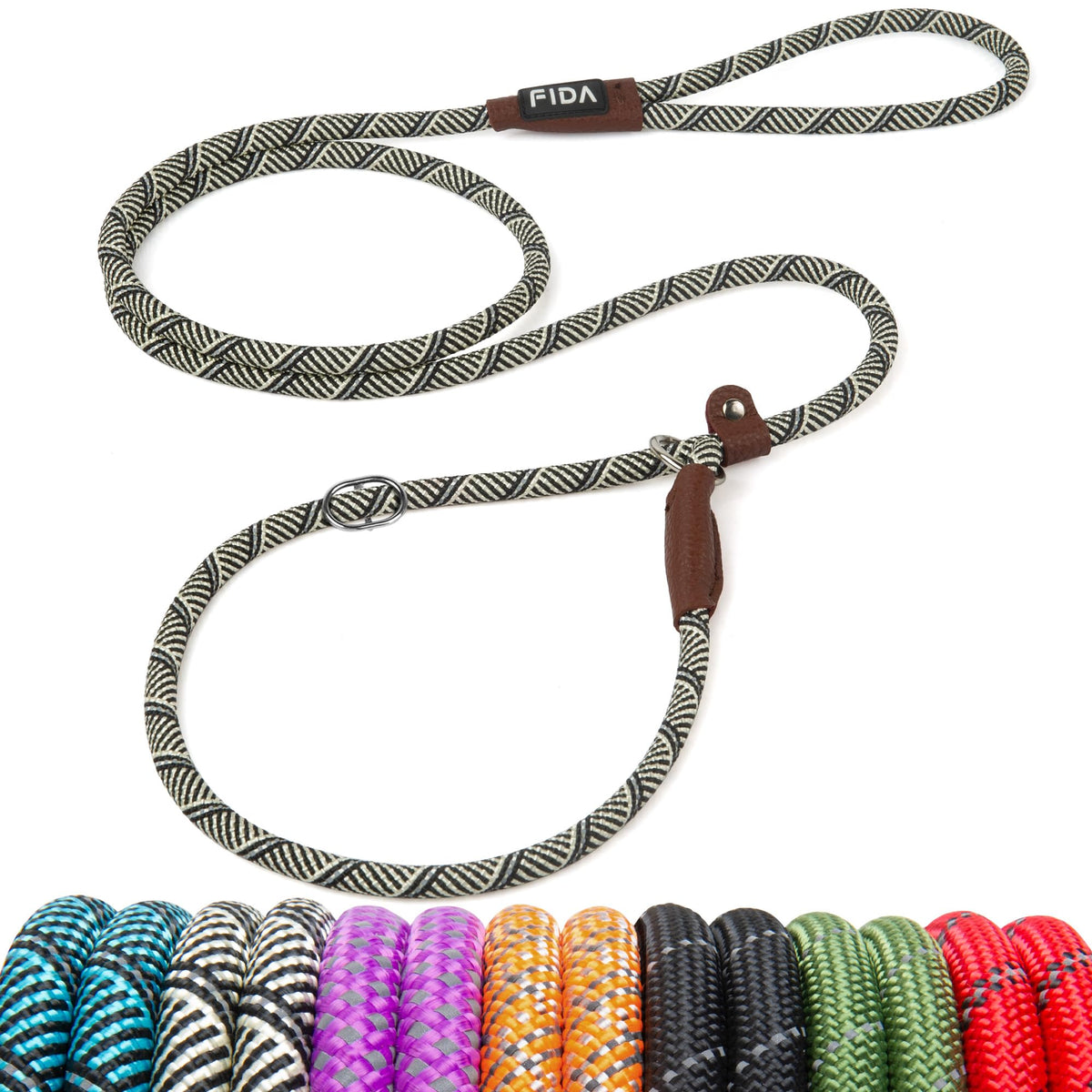 Fida Durable Slip Lead Dog Leash, 6 FT x 1/2" Dog Training Leash, Green