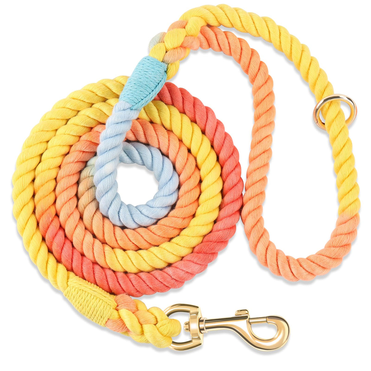 5 FT Handmade Rope Dog Leash for Small Medium and Large Dogs