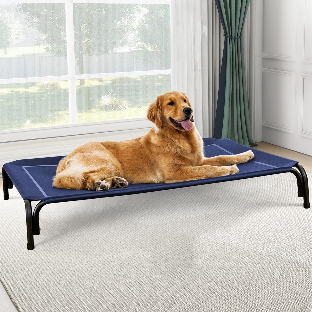 Czpalo Outdoor Elevated Dog Bed for Large Sized Dogs, No-Tool Assembly.