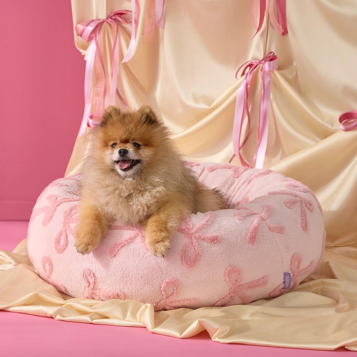 LE SURE Shown on TV Jacquard Donut Dog Beds Large Sized Dog,Green 36x36x8in