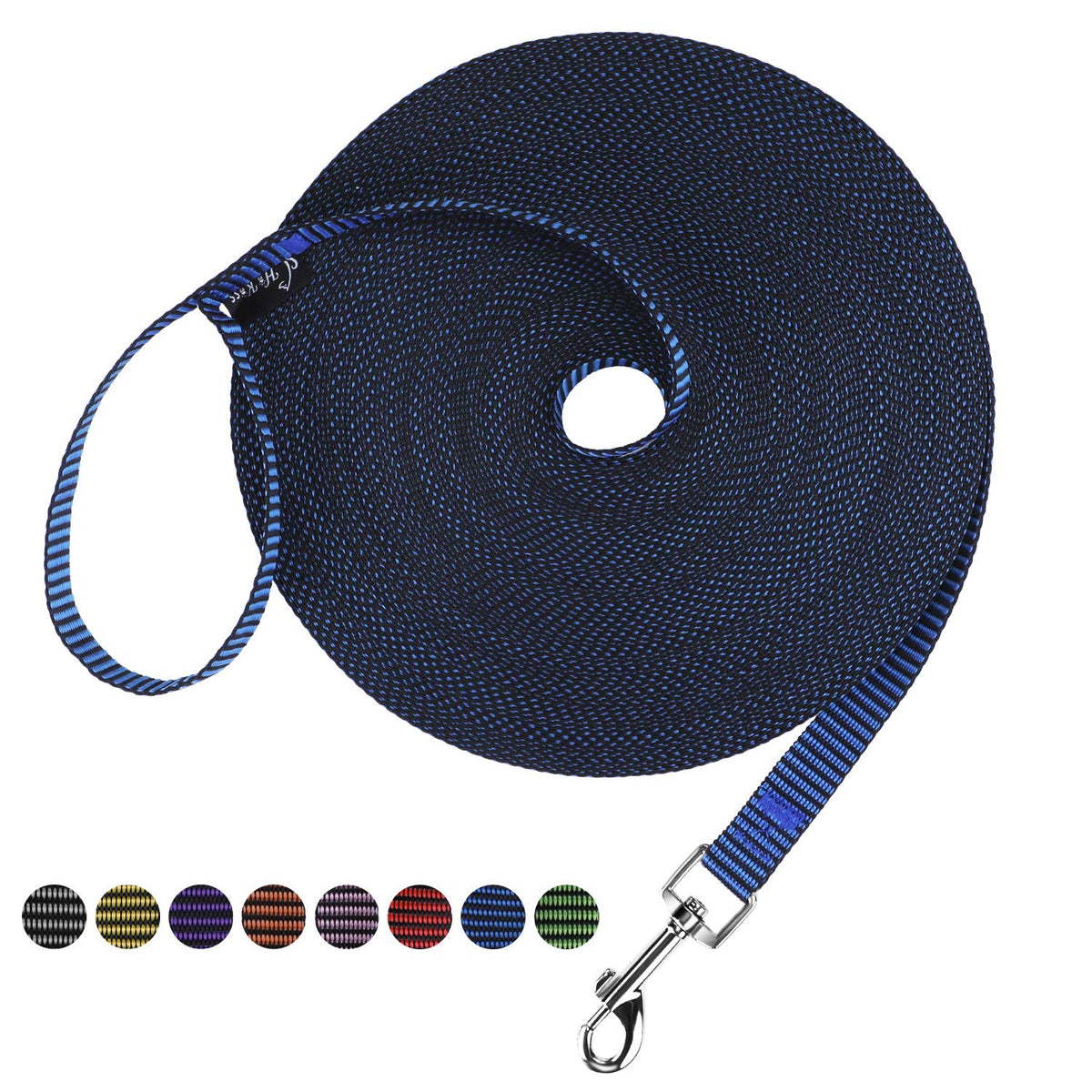 Hi Kiss Dog/Puppy Obedience Recall Agility Lead - 15ft 20ft 30ft 50ft 100ft Leash - Great for Training, Play, Camping, or Backyard - Orange 20ft