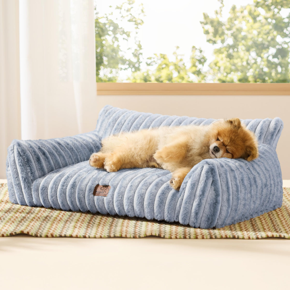Bedsure ComfyFleece® Shown on TV Fluffy Cute Cat Couch for Pets,24in Cream