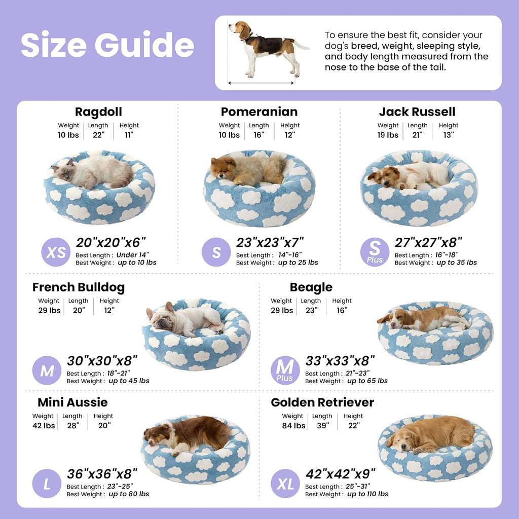 LE SURE Shown on TV Jacquard Donut Dog Beds Large Sized Dog,Green 36x36x8in