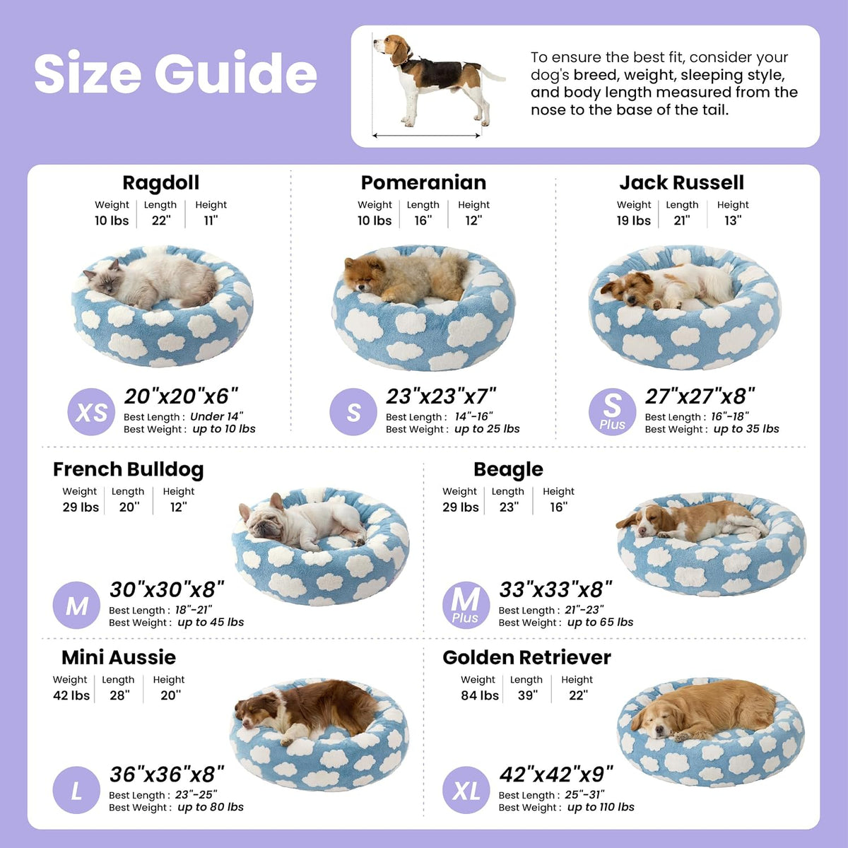 LE SURE Shown on TV Jacquard Donut Dog Beds Large Sized Dog,Green 36x36x8in