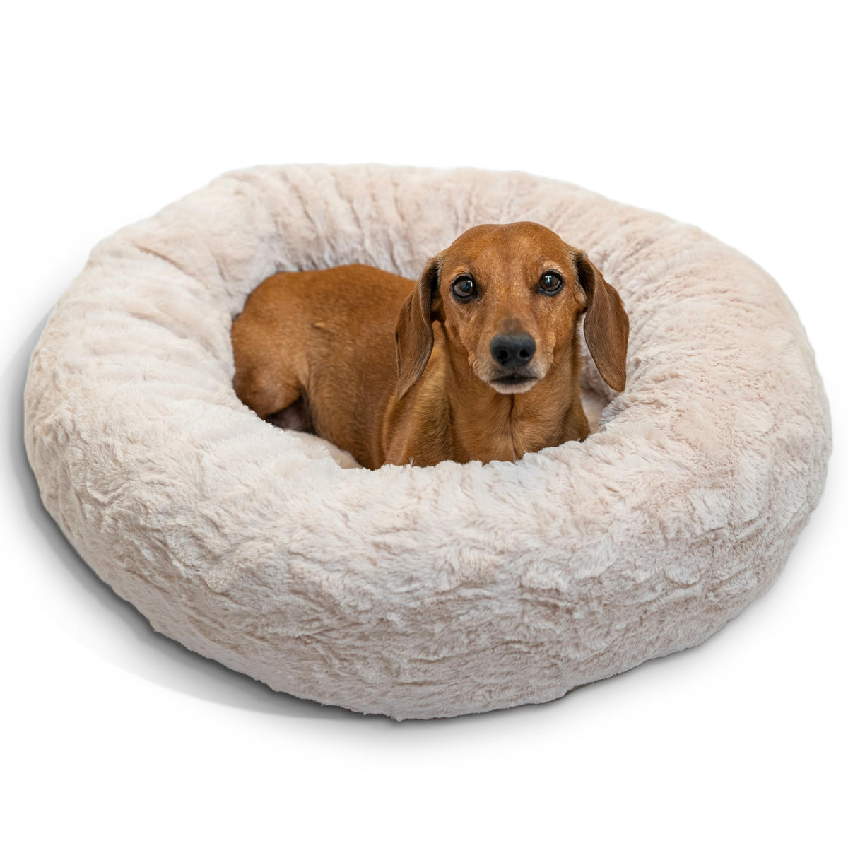 Best Friends by Sheri Original Calming Donut Dog Bed, Oyster, Small, 23"
