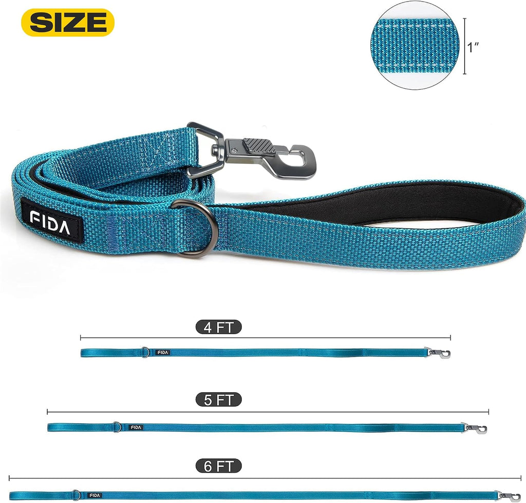 Fida Heavy Duty Dog Leash for Medium Large Dogs, 5 FT, Dual Padded Handles