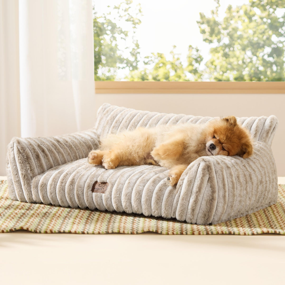 Bedsure ComfyFleece® Shown on TV Fluffy Cute Cat Couch for Pets,24in Cream