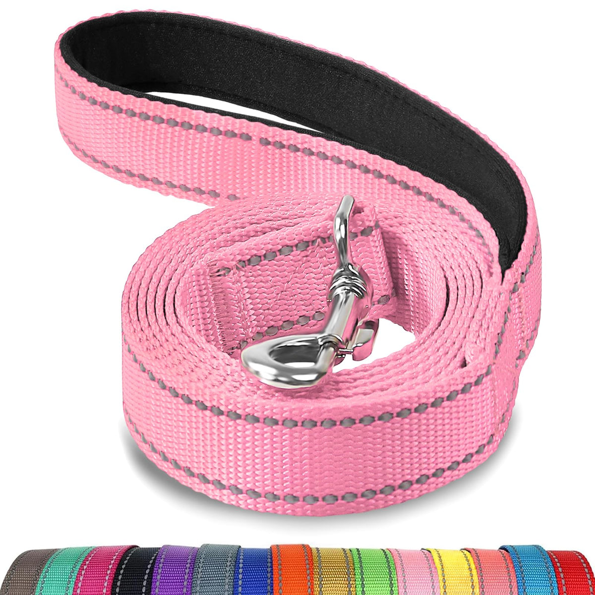 Joytale Reflective Dog Leash for Medium & Large Dogs, 6 FT x 1", Turquoise