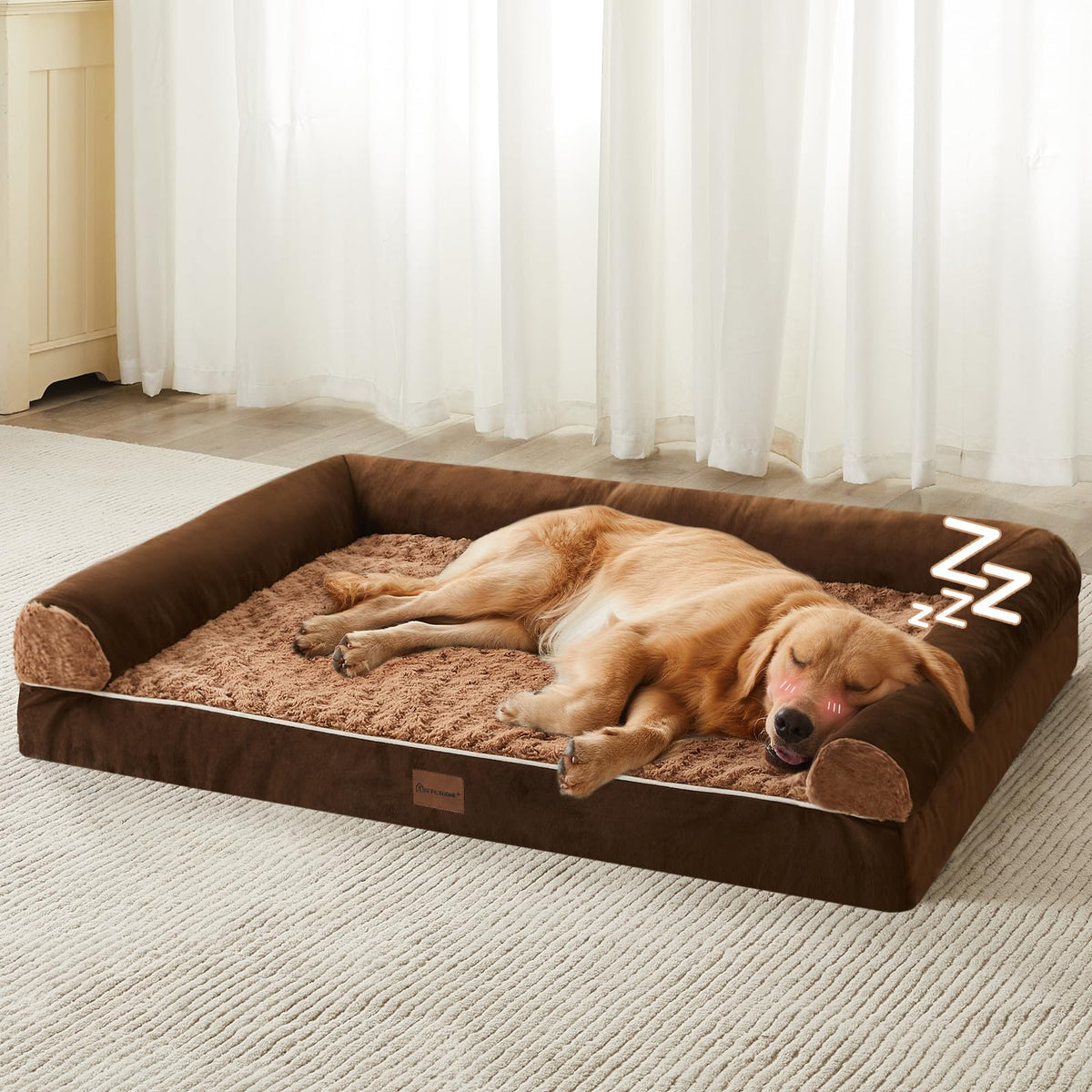 BFPETHOME Orthopedic Washable Large Dog Bed for Senior Dog Comfy Sleep