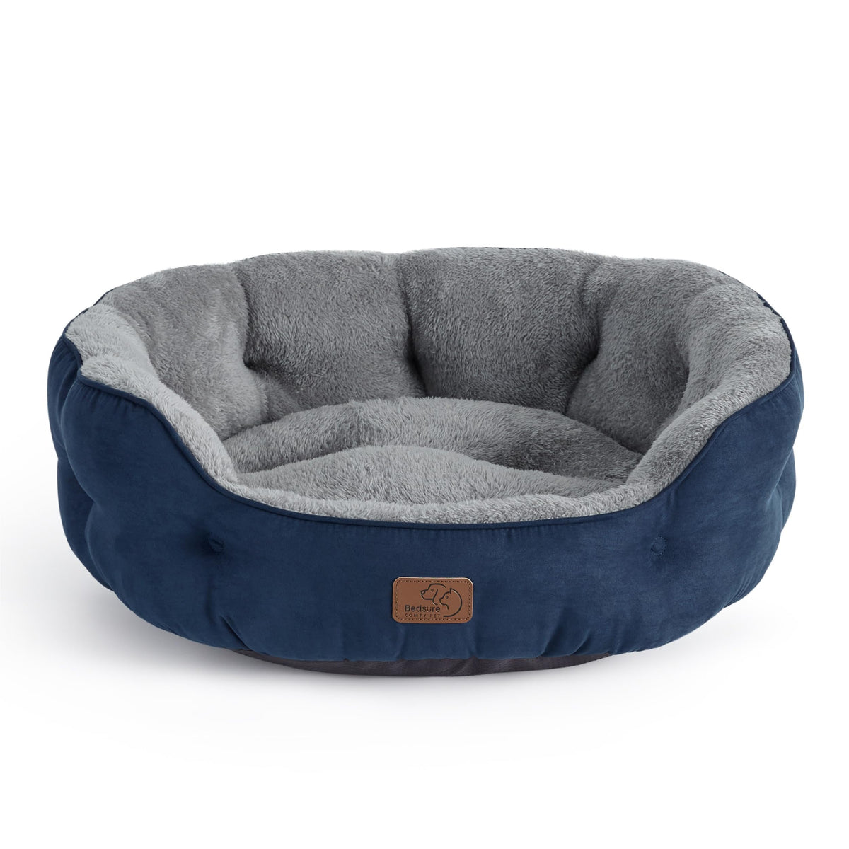Bedsure Small Dog Bed Washable,Round Cat Beds for Indoor Cats,20in Ivory