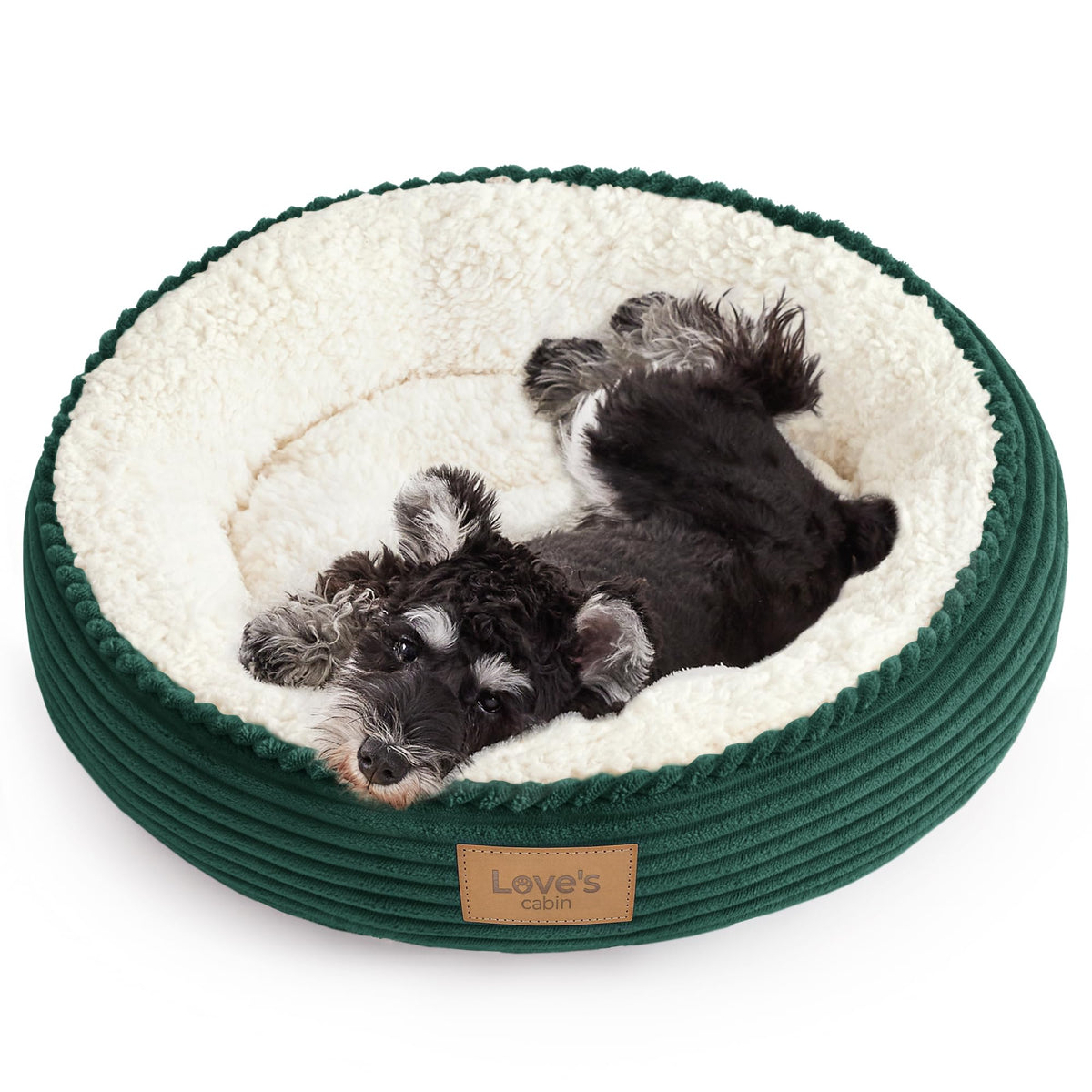Love's cabin Round Donut Cat and Dog Cushion Bed, 20in Bed for Cats or Small Dogs, Anti-Slip & Water-Resistant Bottom, Super Soft Durable Fabric Pet Beds, Washable Luxury Cat & Dog Bed Gray