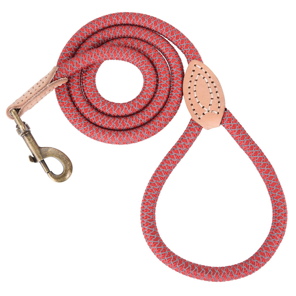 Mile High Life Dog Leash with Genuine Leather-Wrapped Ends, 4/5/6FT