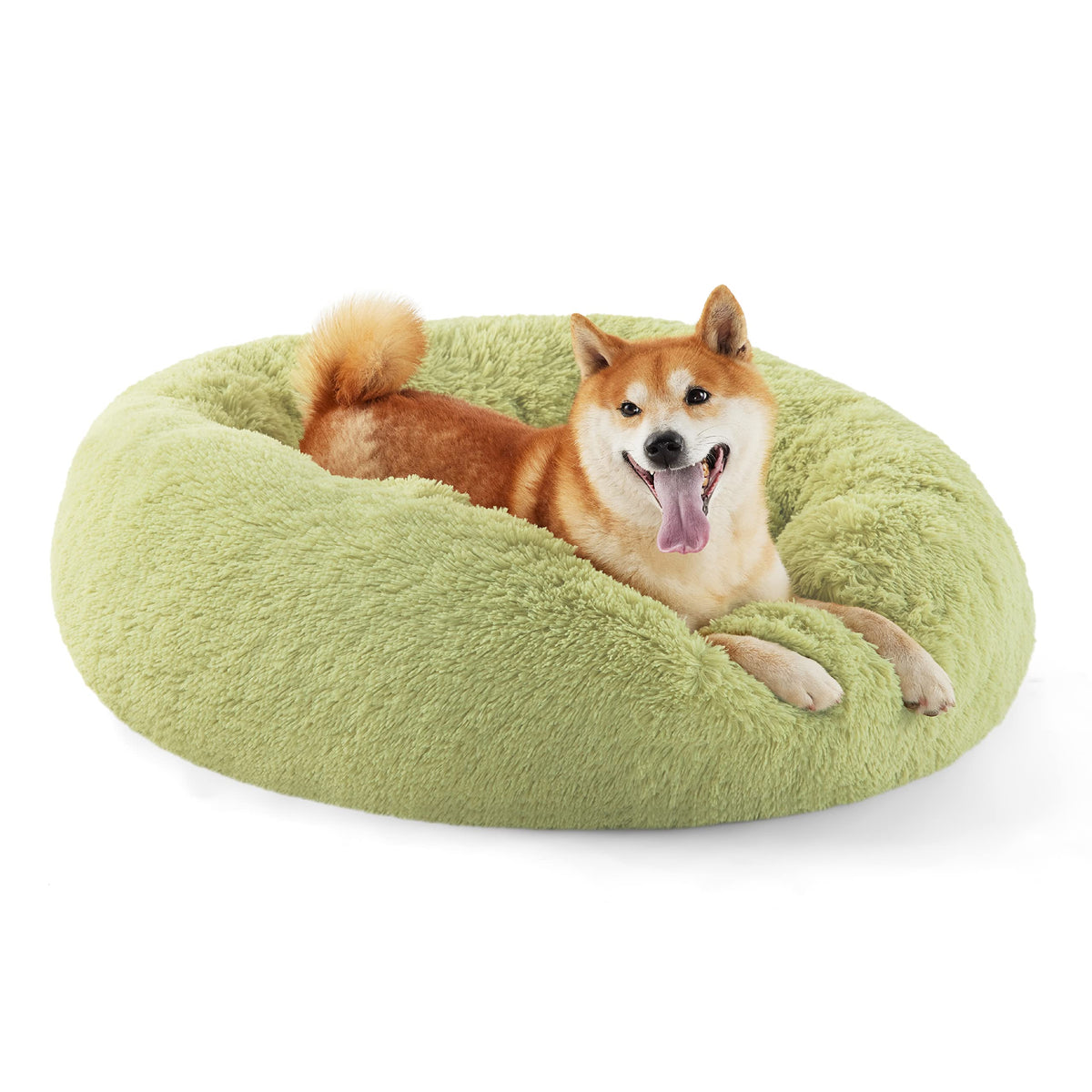 Bedsure Calming Dog Bed Medium Size Dog Donut Washable Pet Bed,30ins Camel