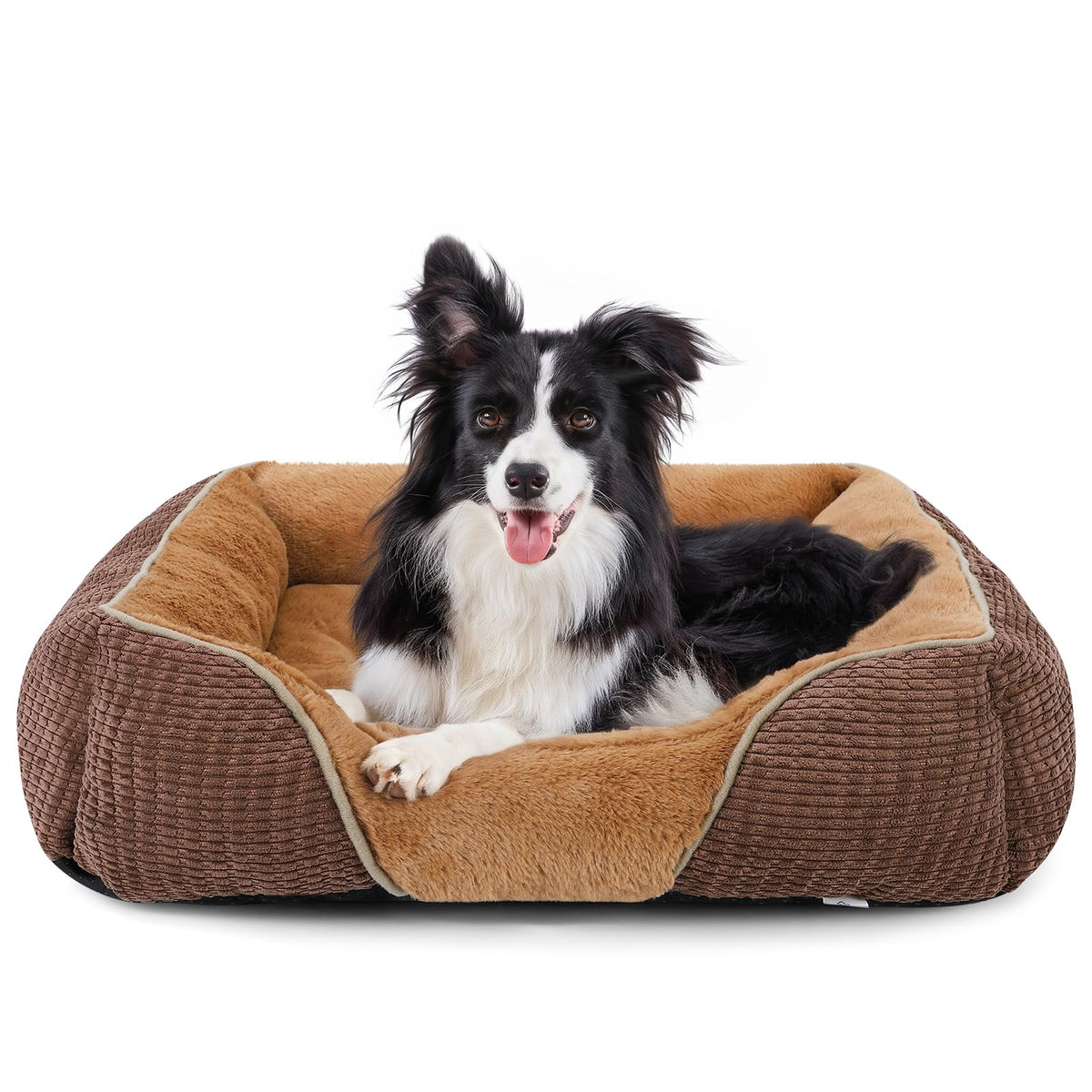 MIXJOY Dog Bed for Large Medium Small Dogs, Rectangle Washable Sleeping Puppy Bed, Soft Calming Cat Beds for Indoor Cats, Orthopedic Pet Sofa Bed, Anti-Slip Bottom with Multiple Size (20'', Grey)
