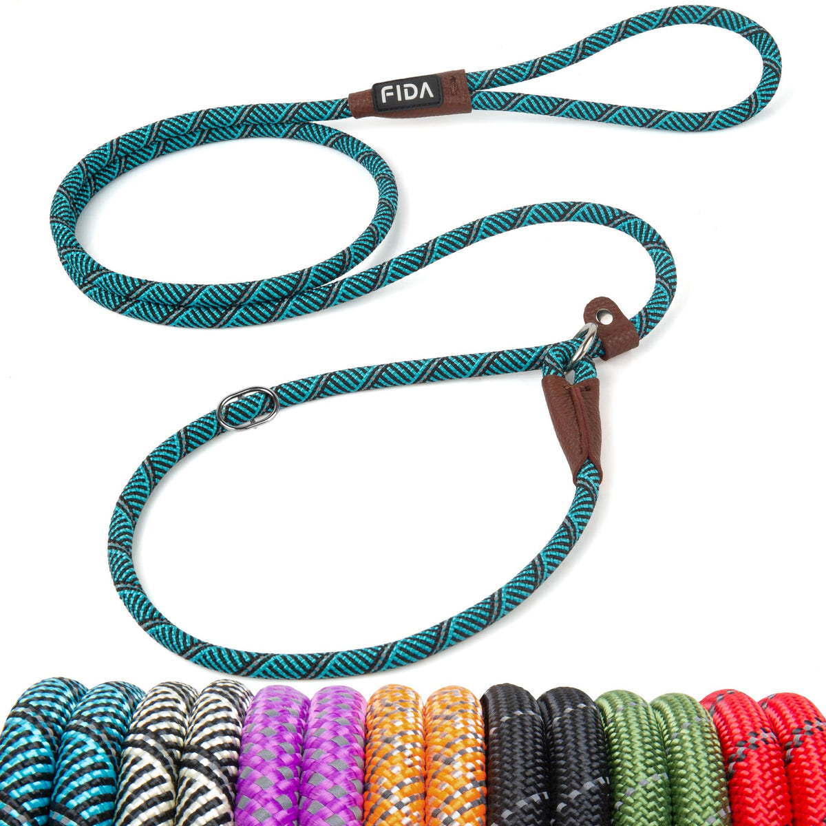 Fida Durable Slip Lead Dog Leash, 6 FT x 1/2" Dog Training Leash, Green