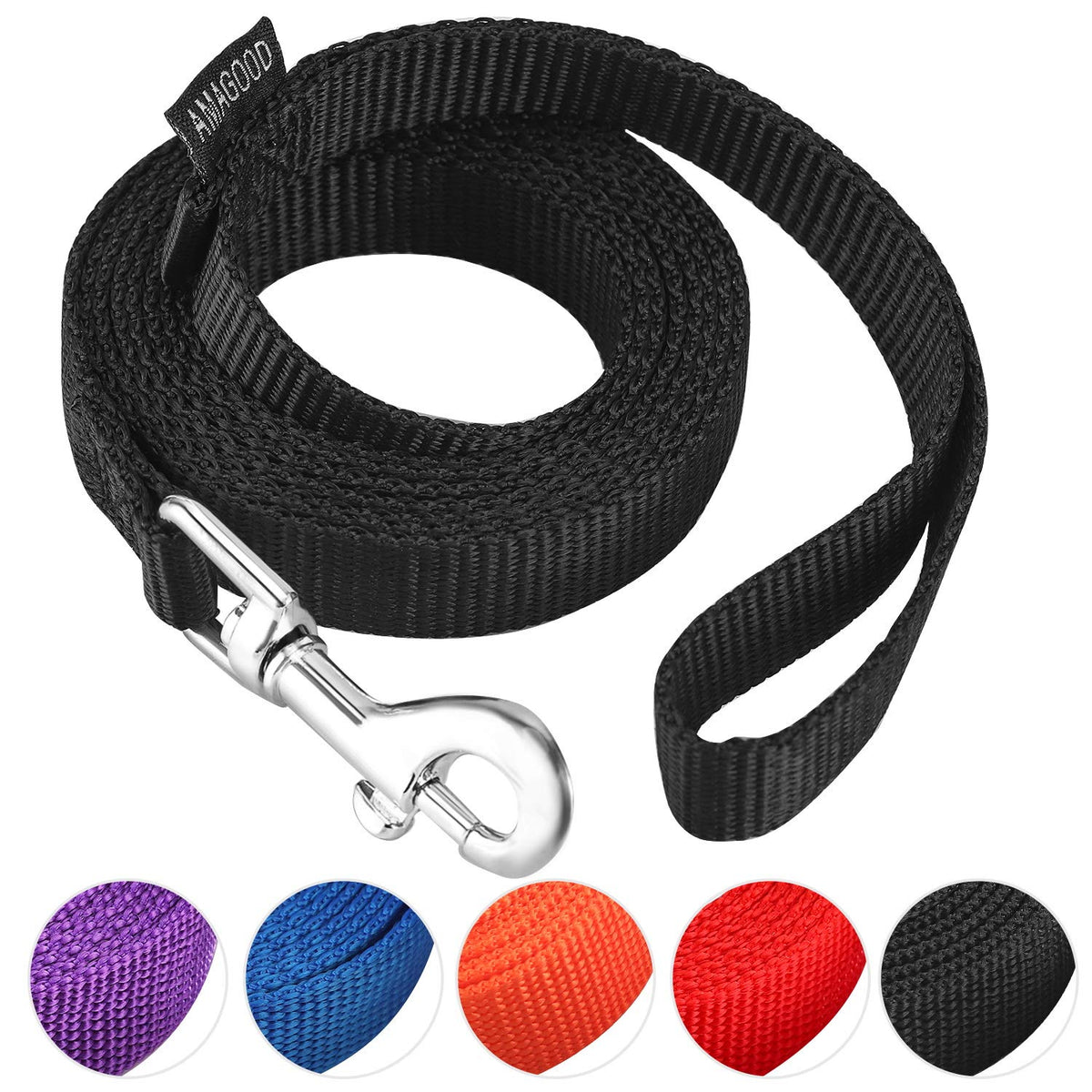 6 FT Puppy/Dog Leashes, Strong Traditional Style Leash with Easy to Use Collar Hook,Dog Lead Great for Small(Red,5/8" x 6 Feet) (Red)