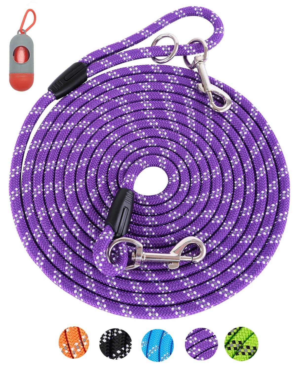 Long Dog Leash for Training 10FT/16FT/20FT/30FT/50FT/100FT, Reflective Tie Out, Heavy Duty Dog Lead for Large, Medium & Small Dogs - Outside Walking, Playing, Camping, Yard