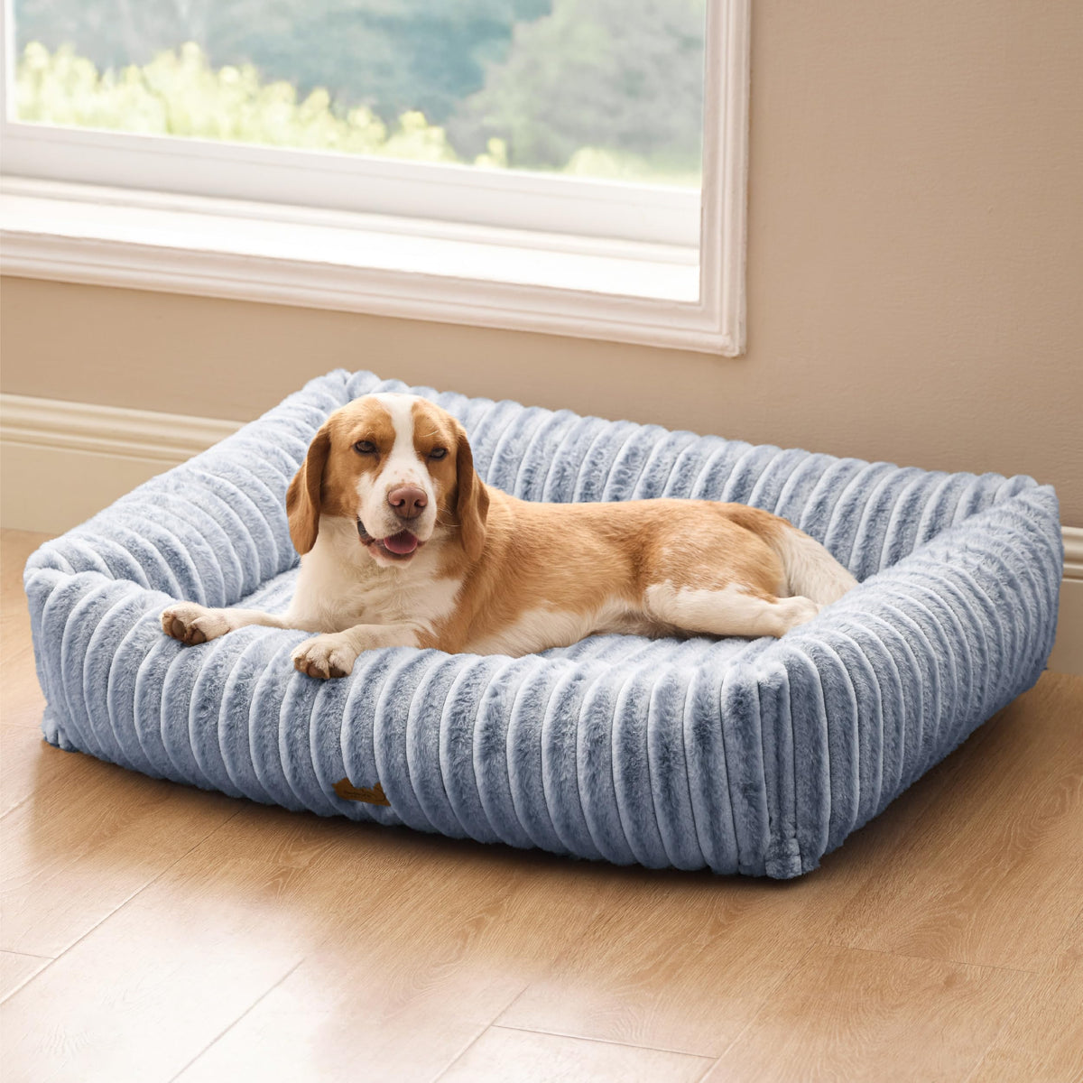 Bedsure ComfyFleece® Cute Dog Bed for Small Medium Dogs Washable,25in Cream