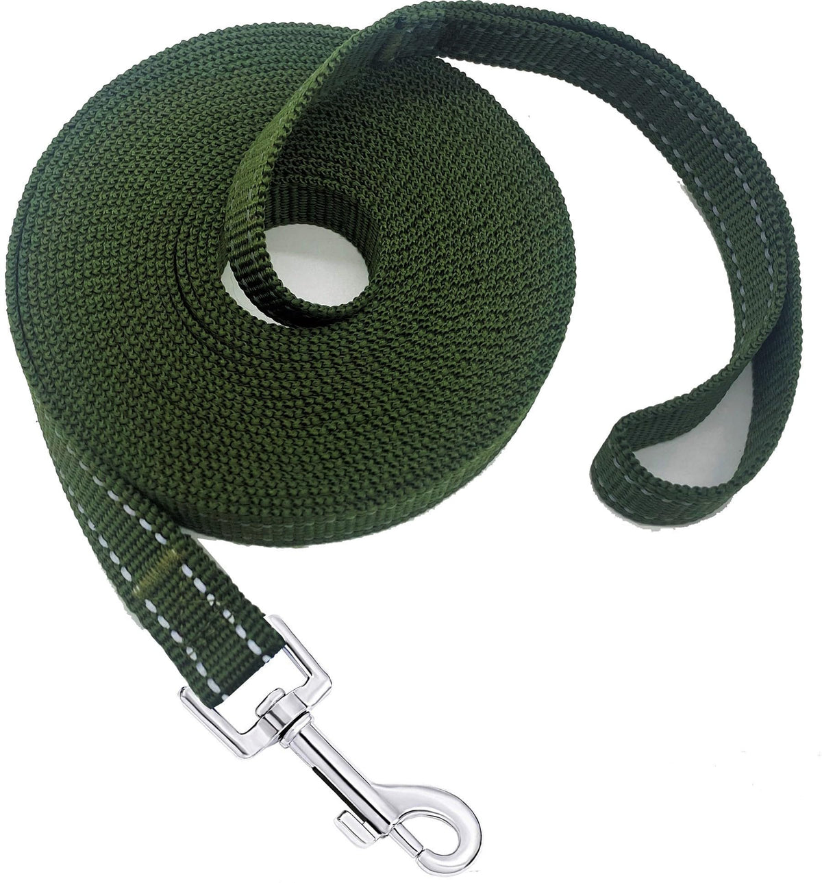 Nylon Training Dog Leash for Small Medium Large Dogs, 15ft 20ft 30ft 50ft Long Puppy Lead for Obedience Recall Training, Camping (20ft, Black)