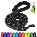 Joytale Rope Dog Leash for Medium Large Dogs, Padded Handle, 6FT, Black