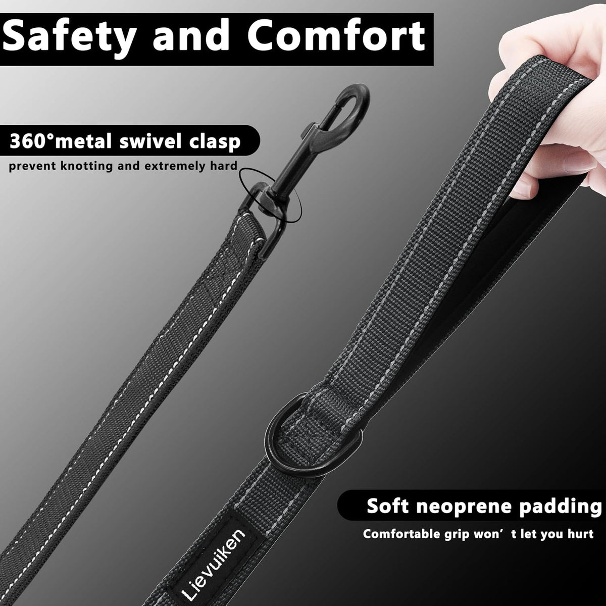 Dog Leash 4ft Long,Double Handle Dog Leash for Control Training