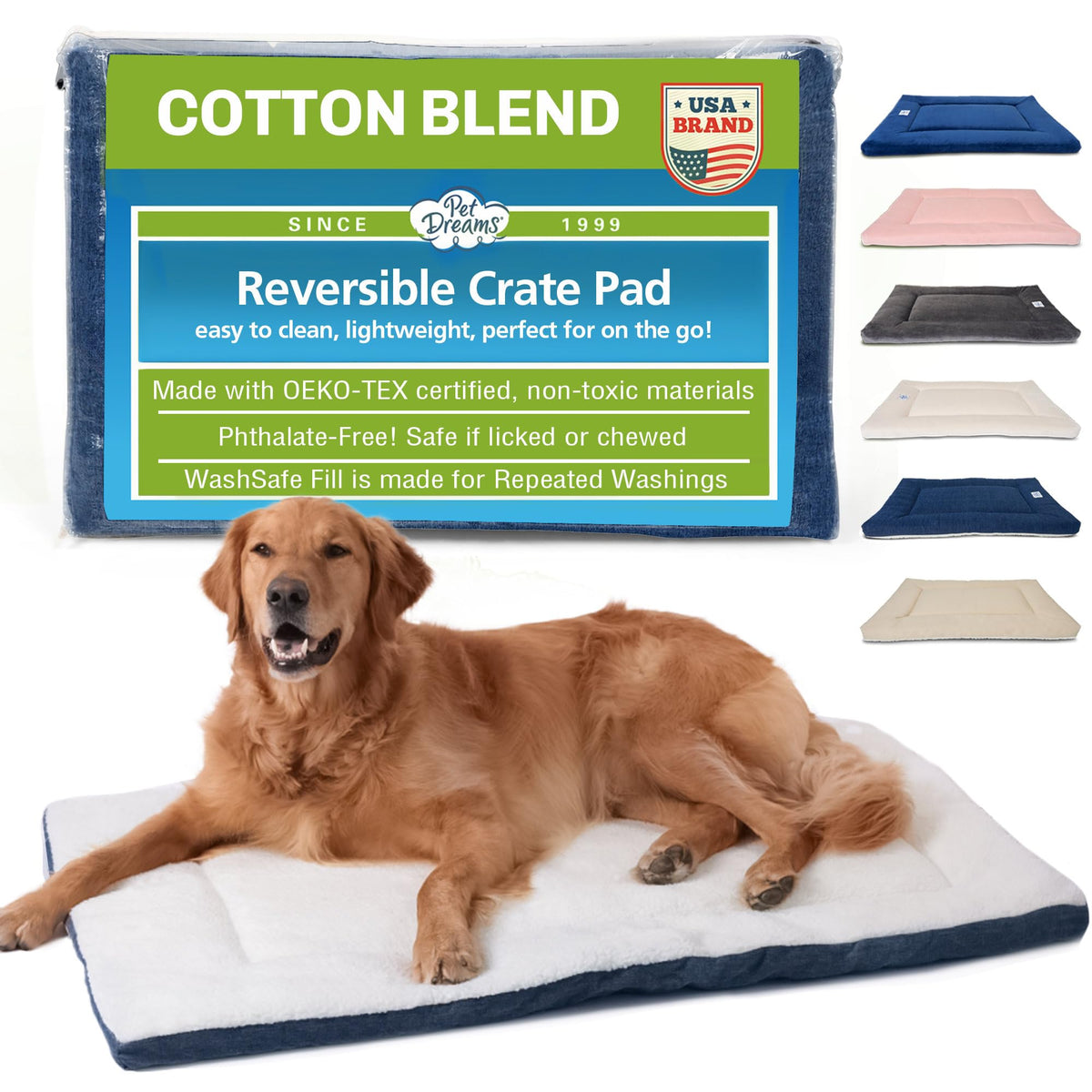 Pet Dreams Dog Crate Pad - Washable Kennel Mat, Crate Pads for Dog Cages, Non-Toxic, Flat Indoor Cat Bed, Fits iCrate 18, 24, 30, 36, 42, 48 Inches (Grey, Small, 24")