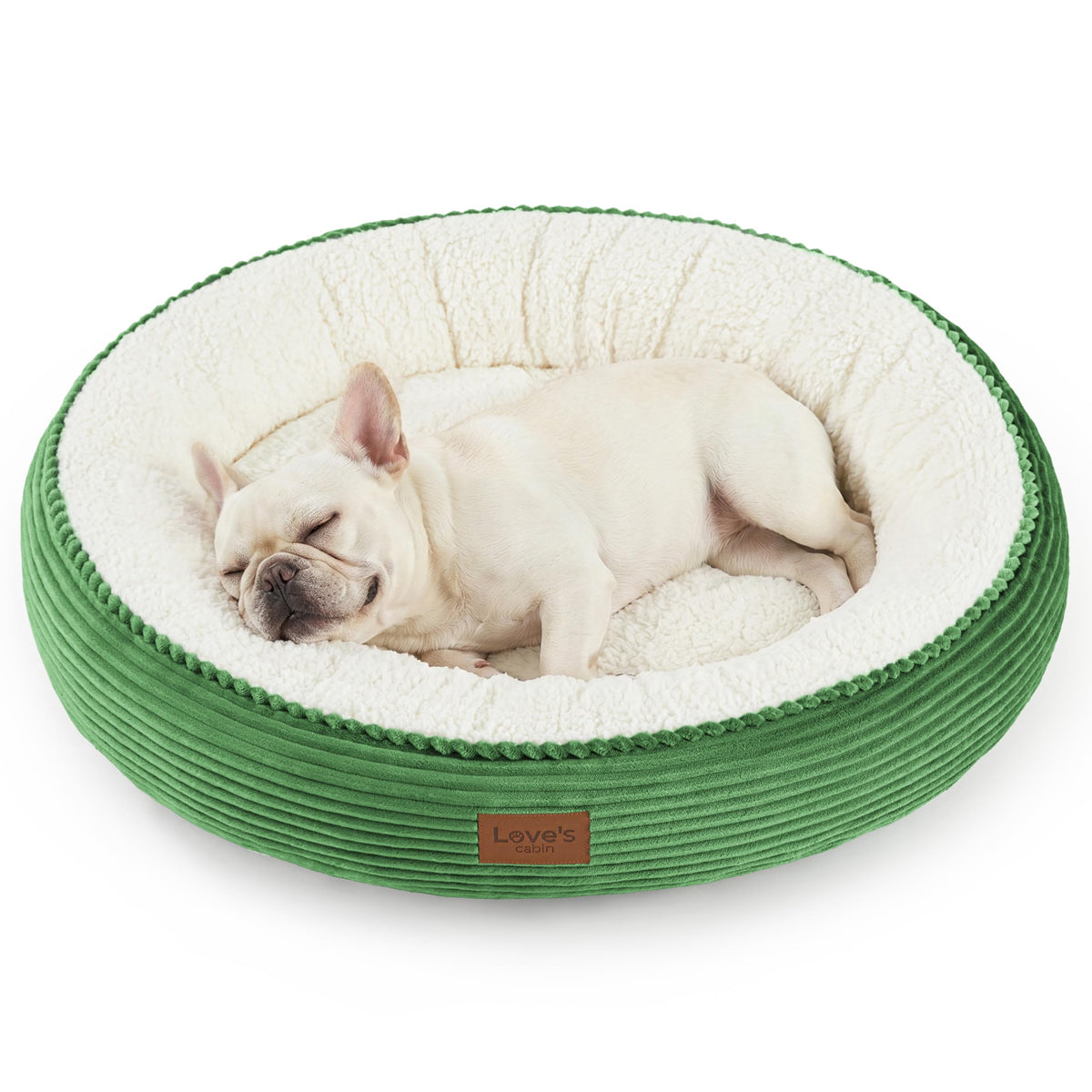 Love's cabin Round Donut Cat and Dog Cushion Bed, 20in Pet Bed for Cats or Small Dogs, Anti-Slip & Water-Resistant Bottom, Soft Durable Fabric Pet beds, Washable Luxury Cat Dog Bed Lavender Stripe