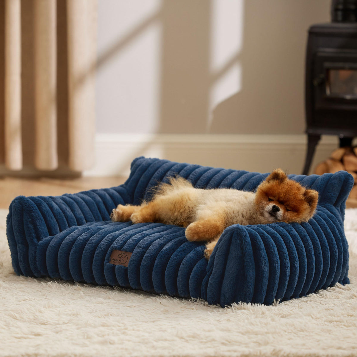 Bedsure ComfyFleece® Shown on TV Fluffy Cute Cat Couch for Pets,24in Cream