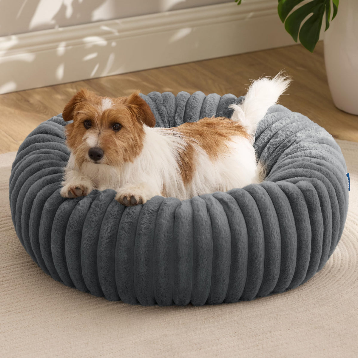 Bedsure ComfyFleece® Donut Dog Bed Medium Size Dog with Washable Cover