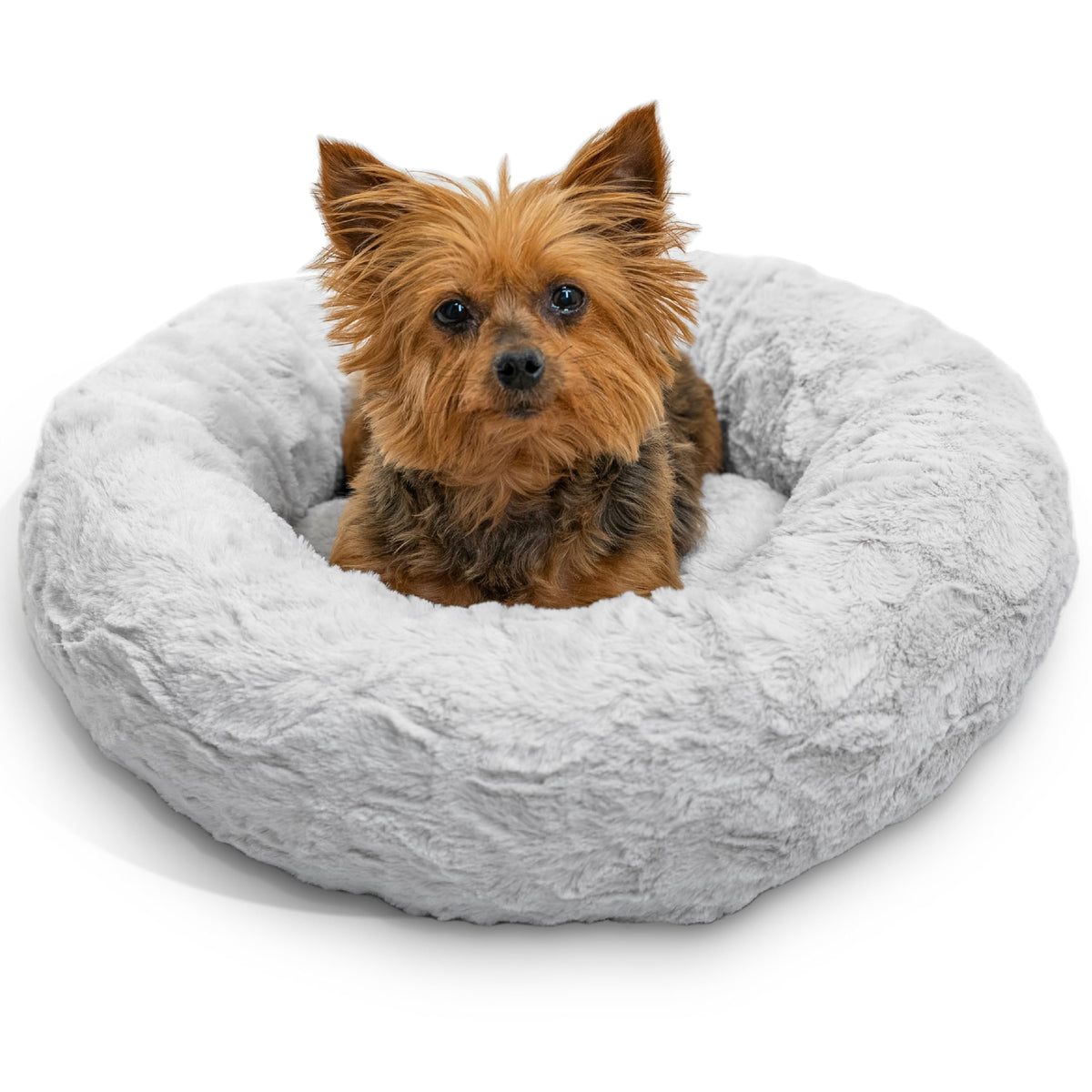 Best Friends by Sheri Original Calming Donut Dog Bed, Oyster, Small, 23"
