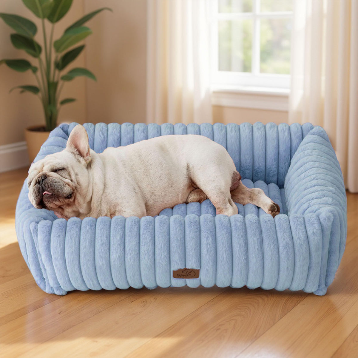 Bedsure ComfyFleece® Cute Dog Bed for Small Medium Dogs Washable,25in Cream