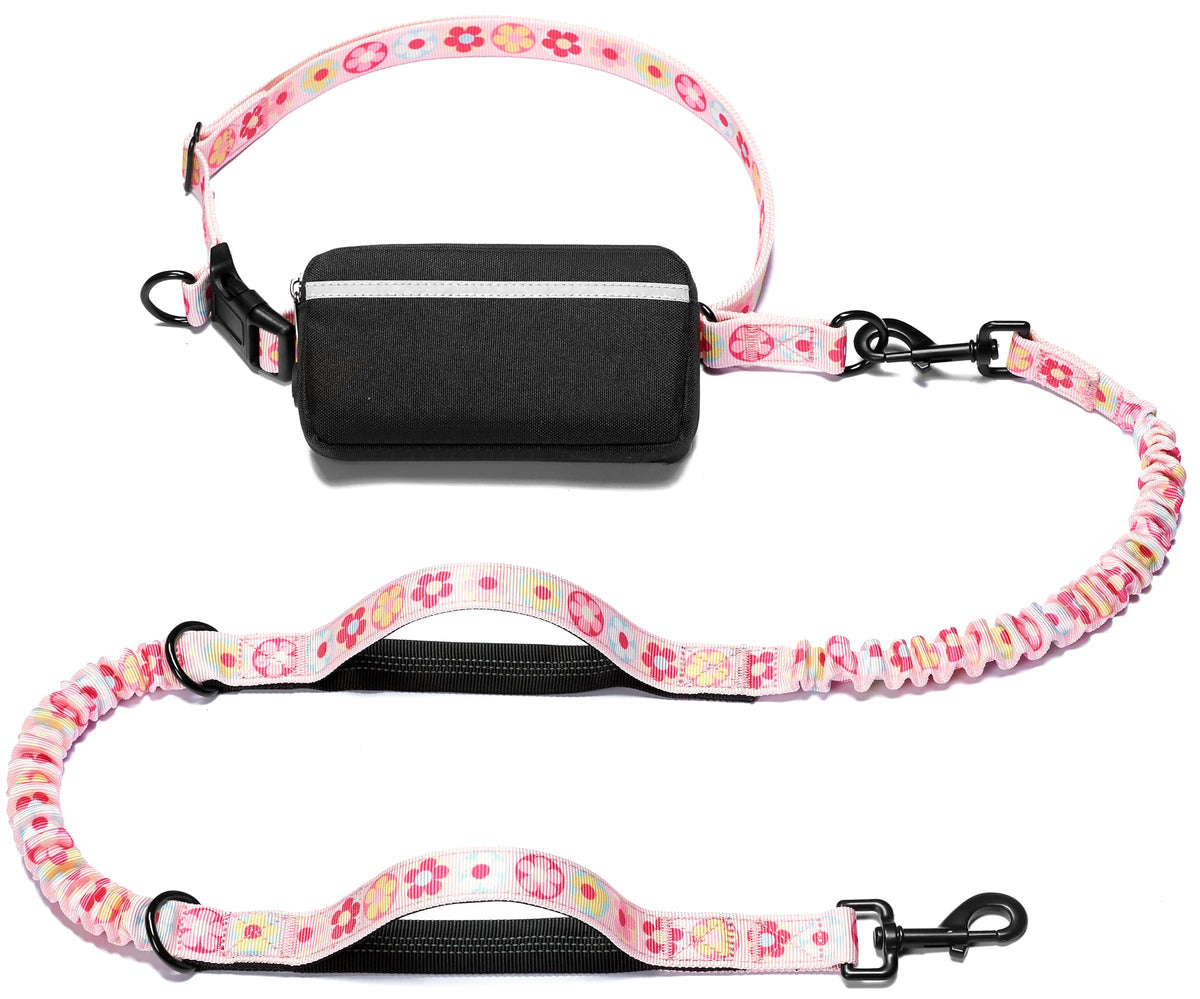 iYoShop Hands Free Dog Leash with Zipper Pouch, Large, 25-120 lbs, Black