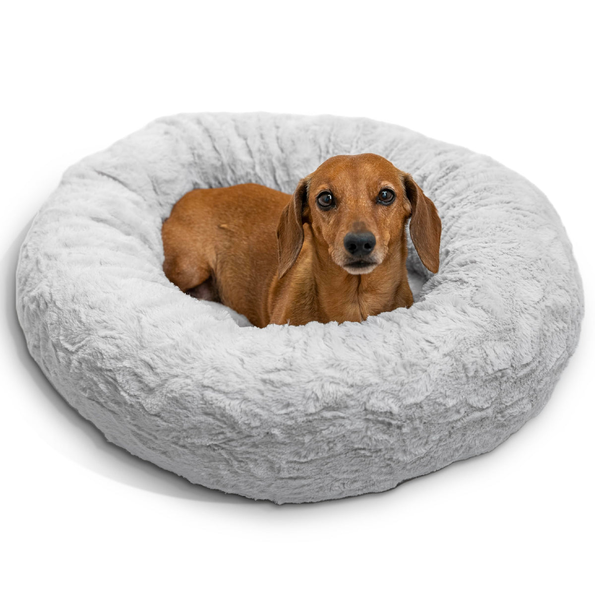 Best Friends by Sheri Original Calming Donut Dog Bed, Oyster, Small, 23"