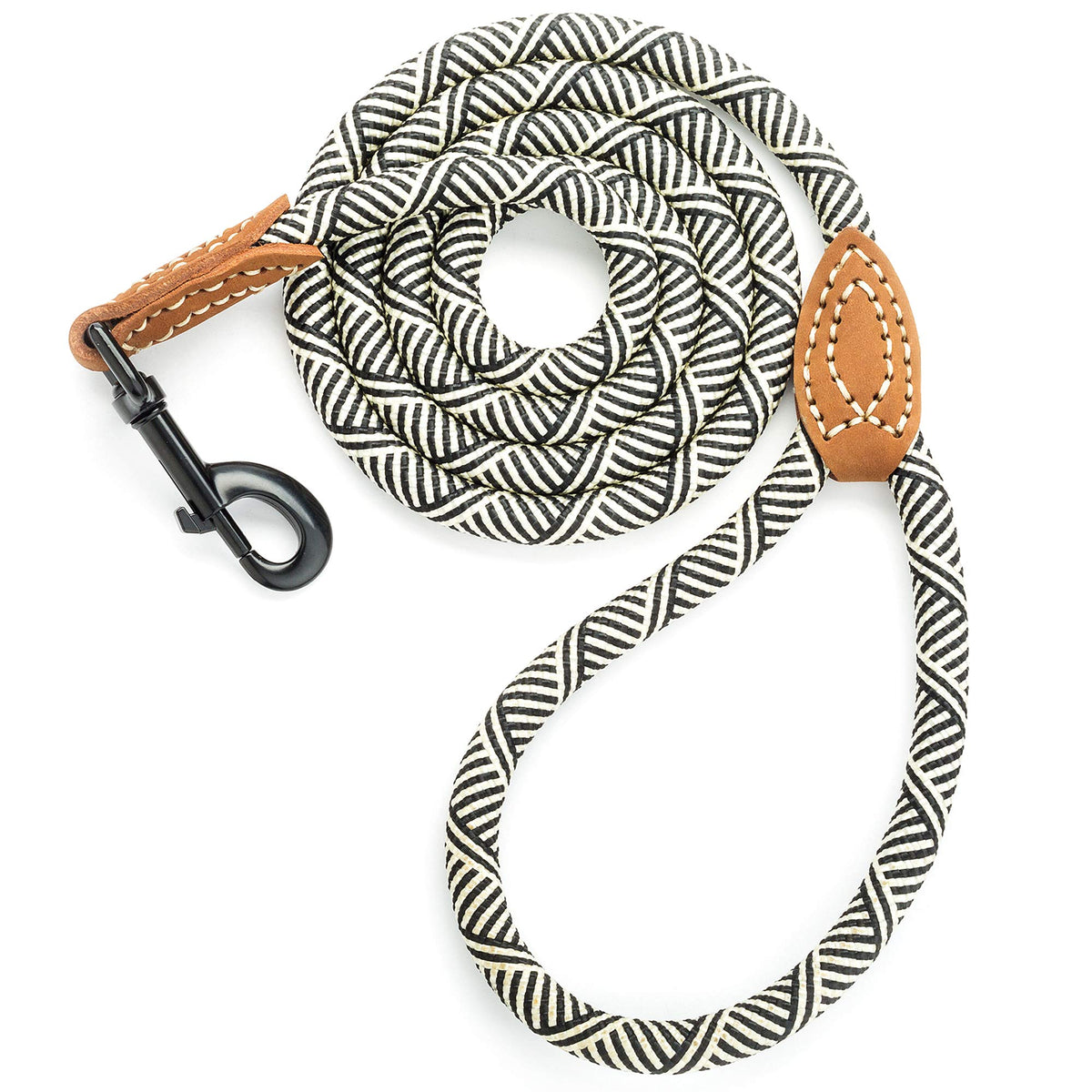 Mile High Life Dog Leash with Genuine Leather-Wrapped Ends, 4/5/6FT