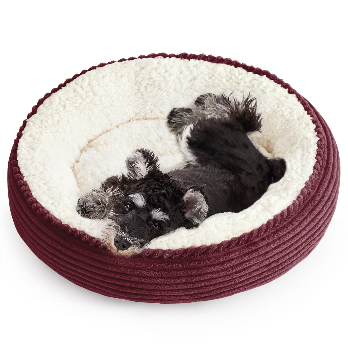 Love's cabin Round Donut Cat and Dog Cushion Bed, 20in Bed for Cats or Small Dogs, Anti-Slip & Water-Resistant Bottom, Super Soft Durable Fabric Pet Beds, Washable Luxury Cat & Dog Bed Gray