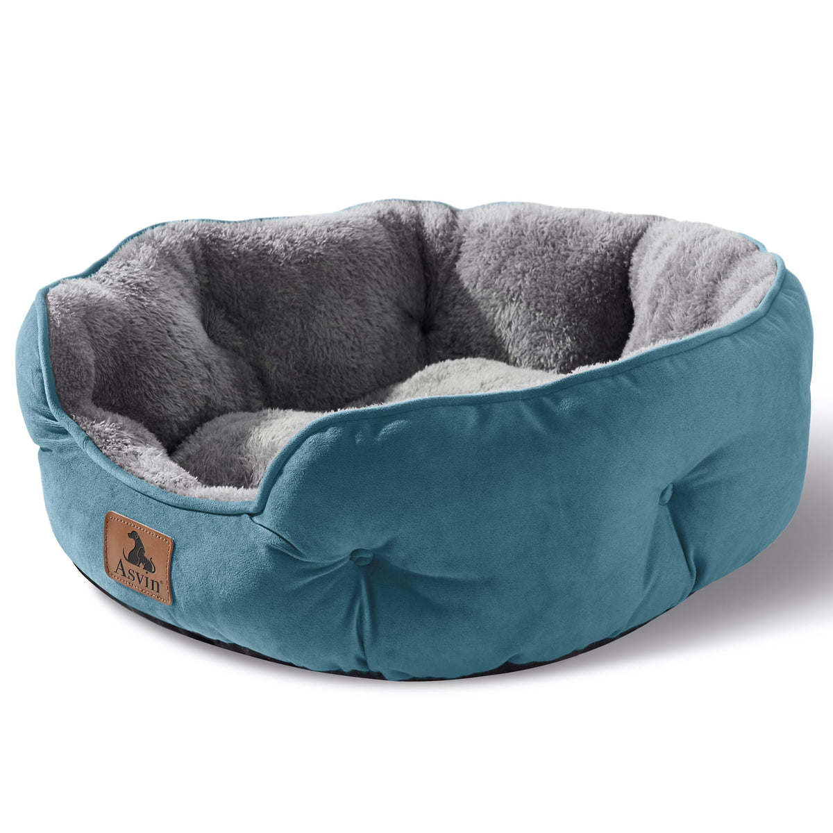 Asvin Small Dog Bed for Small Dogs, Cat Beds for Indoor Cats, Pet Bed for Puppy and Kitty, Extra Soft & Machine Washable with Anti-Slip & Water-Resistant Oxford Bottom, Grey, 20 inches