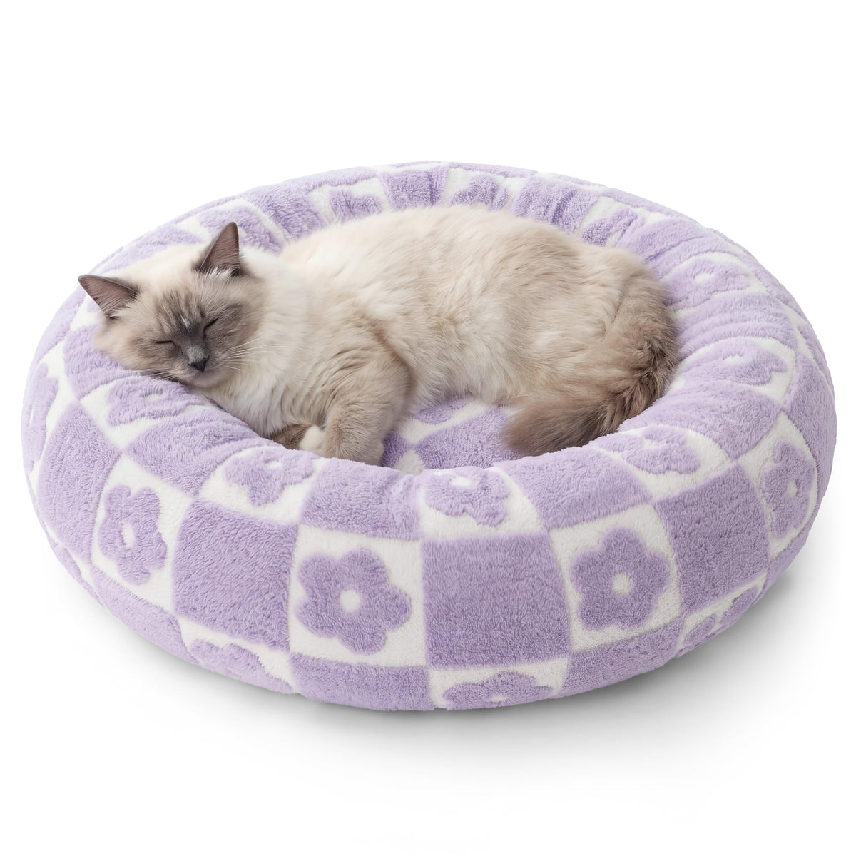 LE SURE Shown on TV Jacquard Donut Dog Beds Large Sized Dog,Green 36x36x8in