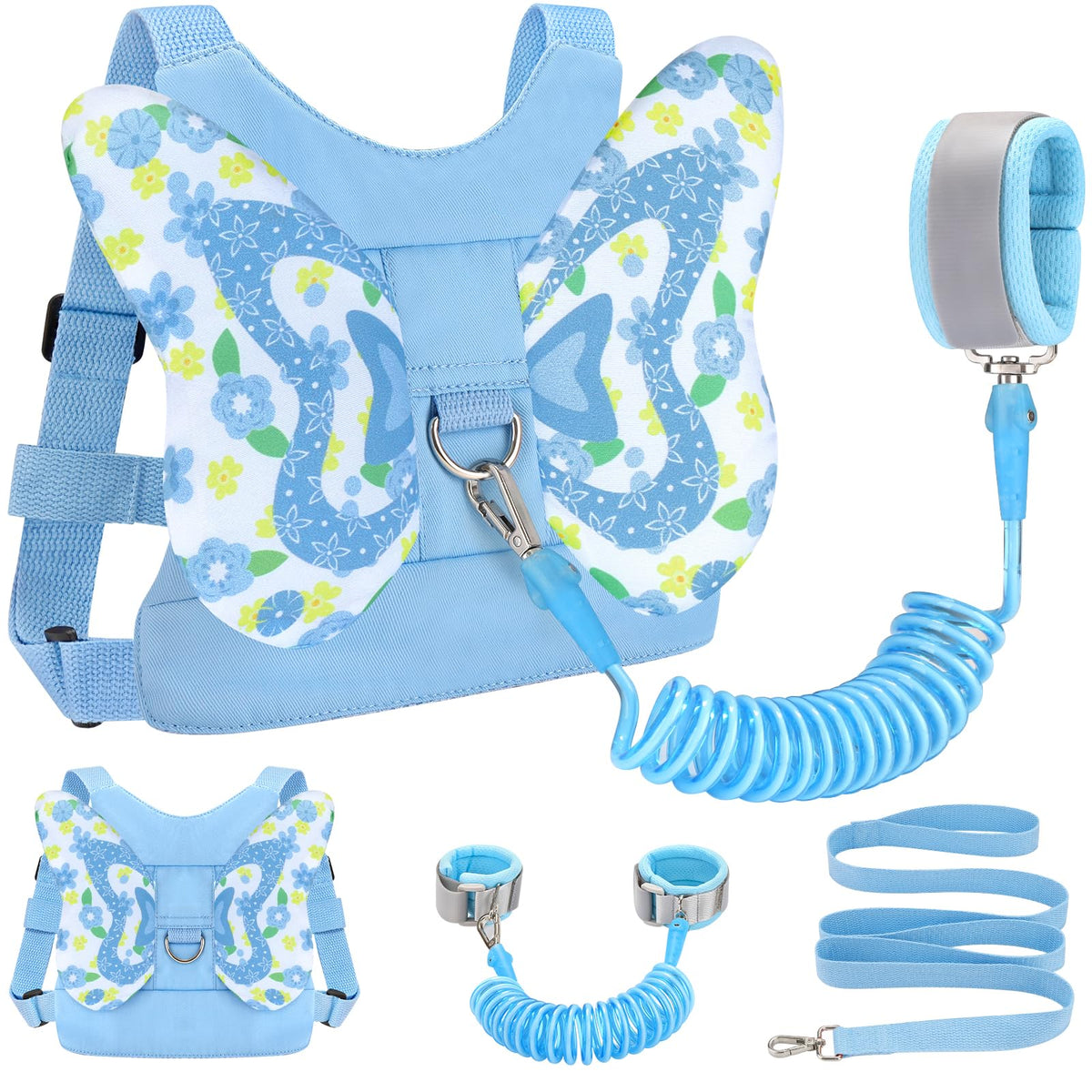 Accmor 3 in 1 Toddler Harness Leashes + Anti Lost Wrist Link, Kids Harness Children Leash for Girls, Child Anti Lost Leash Baby Cute Harness Belt Strap Hold Kids Close While Walking