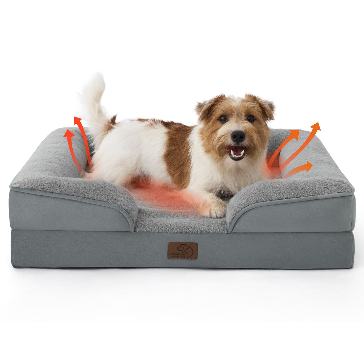 Bedsure Orthopedic Dog Bed Medium Washable Original Design, 28" Grey