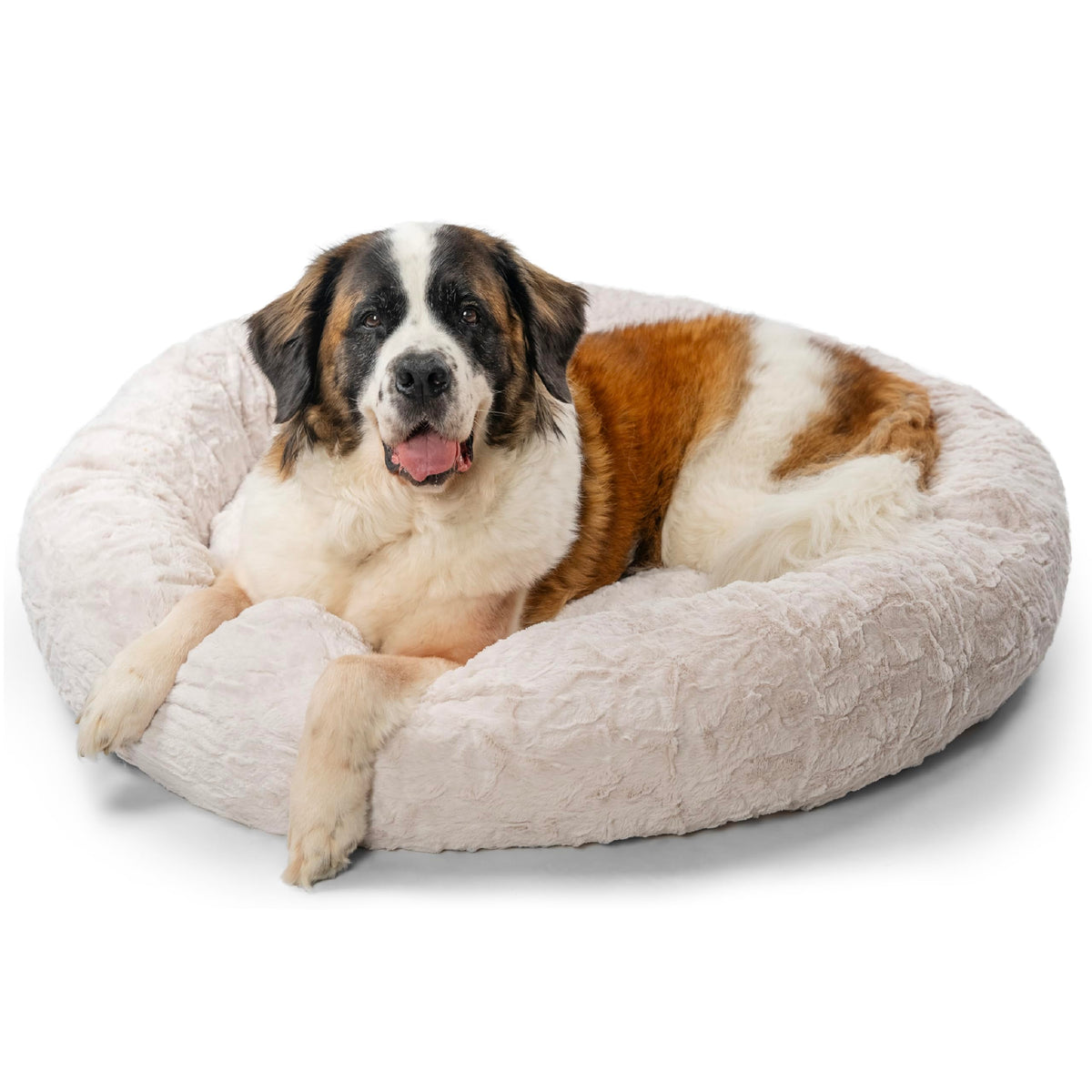 Best Friends by Sheri Original Calming Donut Dog Bed, Oyster, Small, 23"
