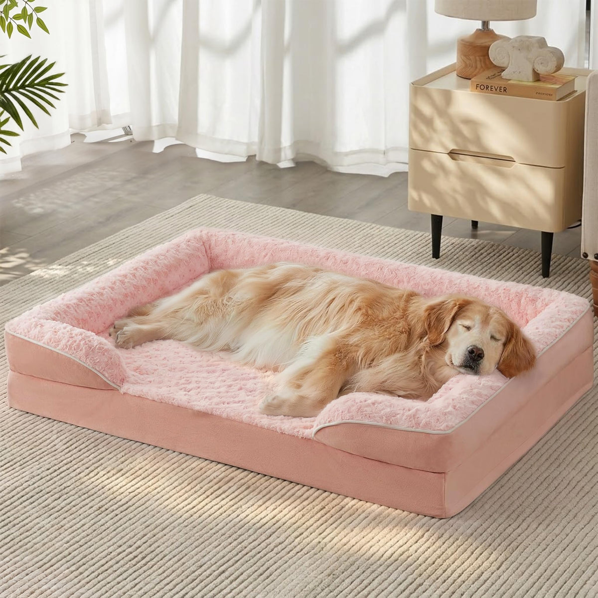 WNPETHOME Orthopedic Washable Dog Bed Large for Senior Dog Cozy Sleep