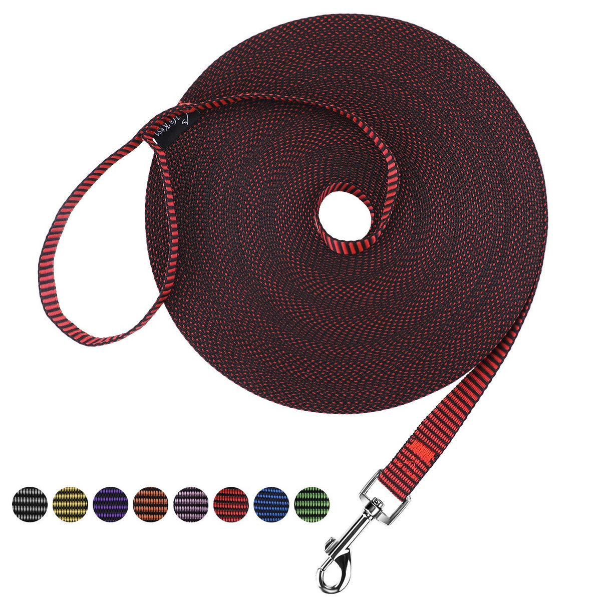 Hi Kiss Dog/Puppy Obedience Recall Agility Lead - 15ft 20ft 30ft 50ft 100ft Leash - Great for Training, Play, Camping, or Backyard - Orange 20ft