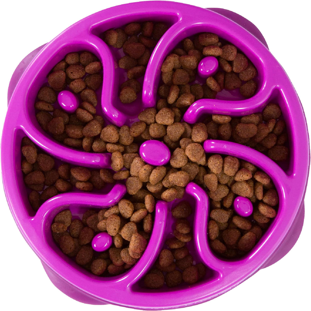 Outward Hound Fun Feeder Slo Bowl – Large 4‑Cup Capacity, Slow Feeding, Medium to Large Dogs, Non‑Slip, Turquoise, Drop Pattern