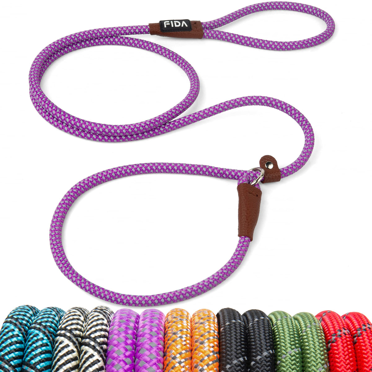 Fida Durable Slip Lead Dog Leash, 6 FT x 1/2" Dog Training Leash, Green