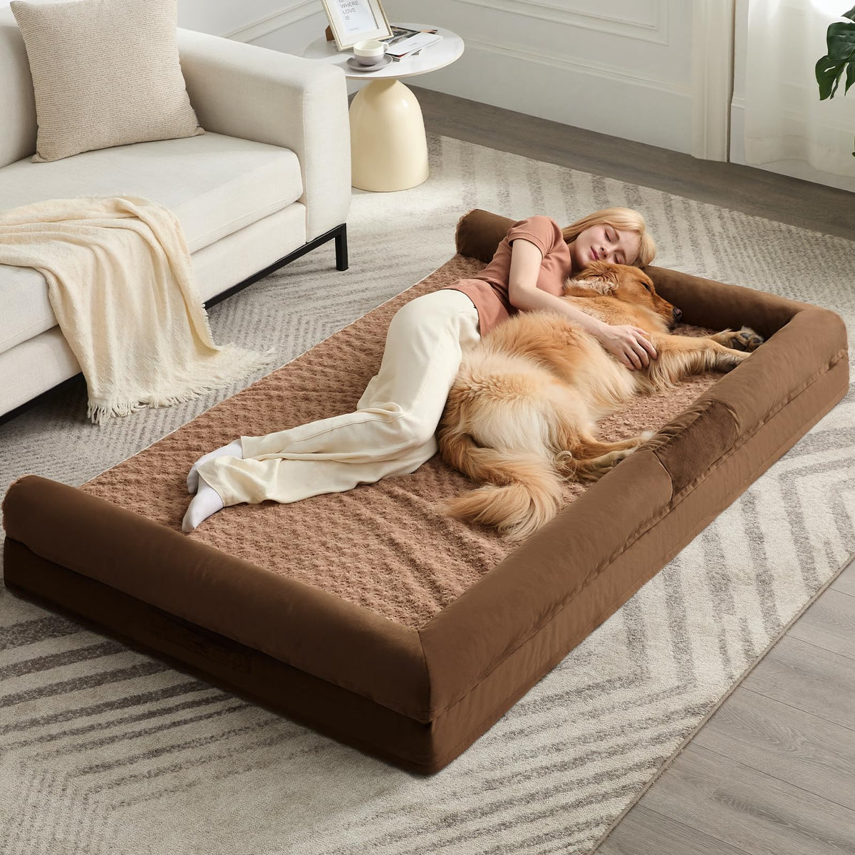 BFPETHOME Orthopedic Washable Large Dog Bed for Senior Dog Comfy Sleep