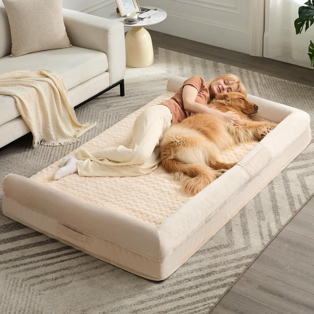BFPETHOME Orthopedic Washable Large Dog Bed for Senior Dog Comfy Sleep