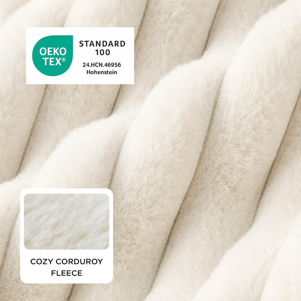 Bedsure ComfyFleece® Cute Dog Bed for Small Medium Dogs Washable,25in Cream