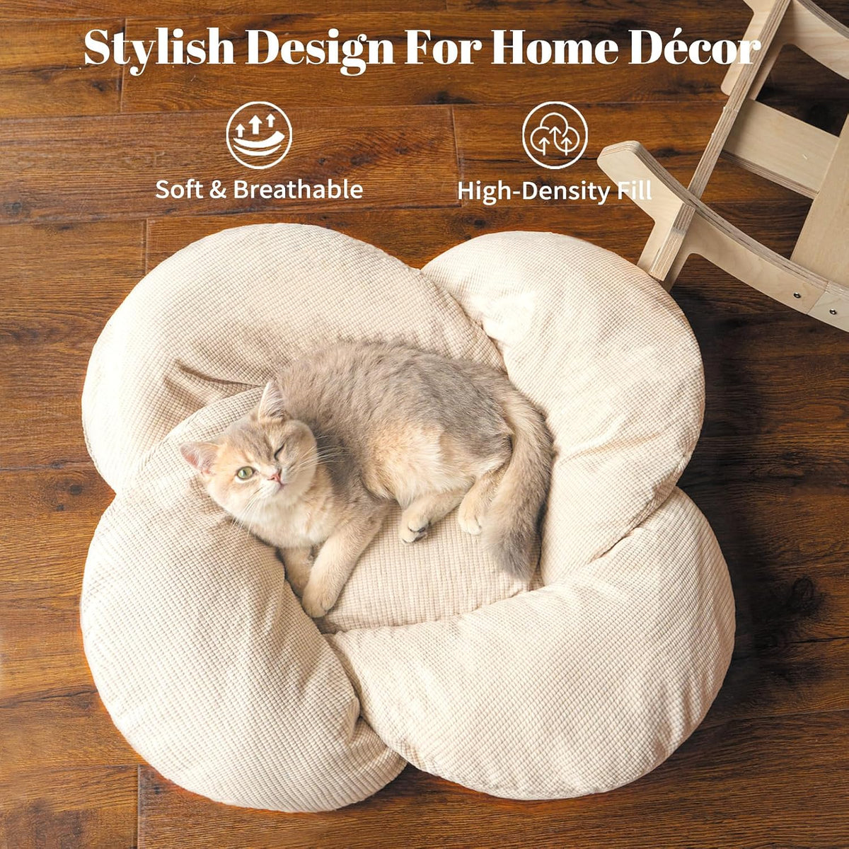 CHEERHOME PETS Elevated Cat Bed for Indoor Cats Couch Sofa Flower