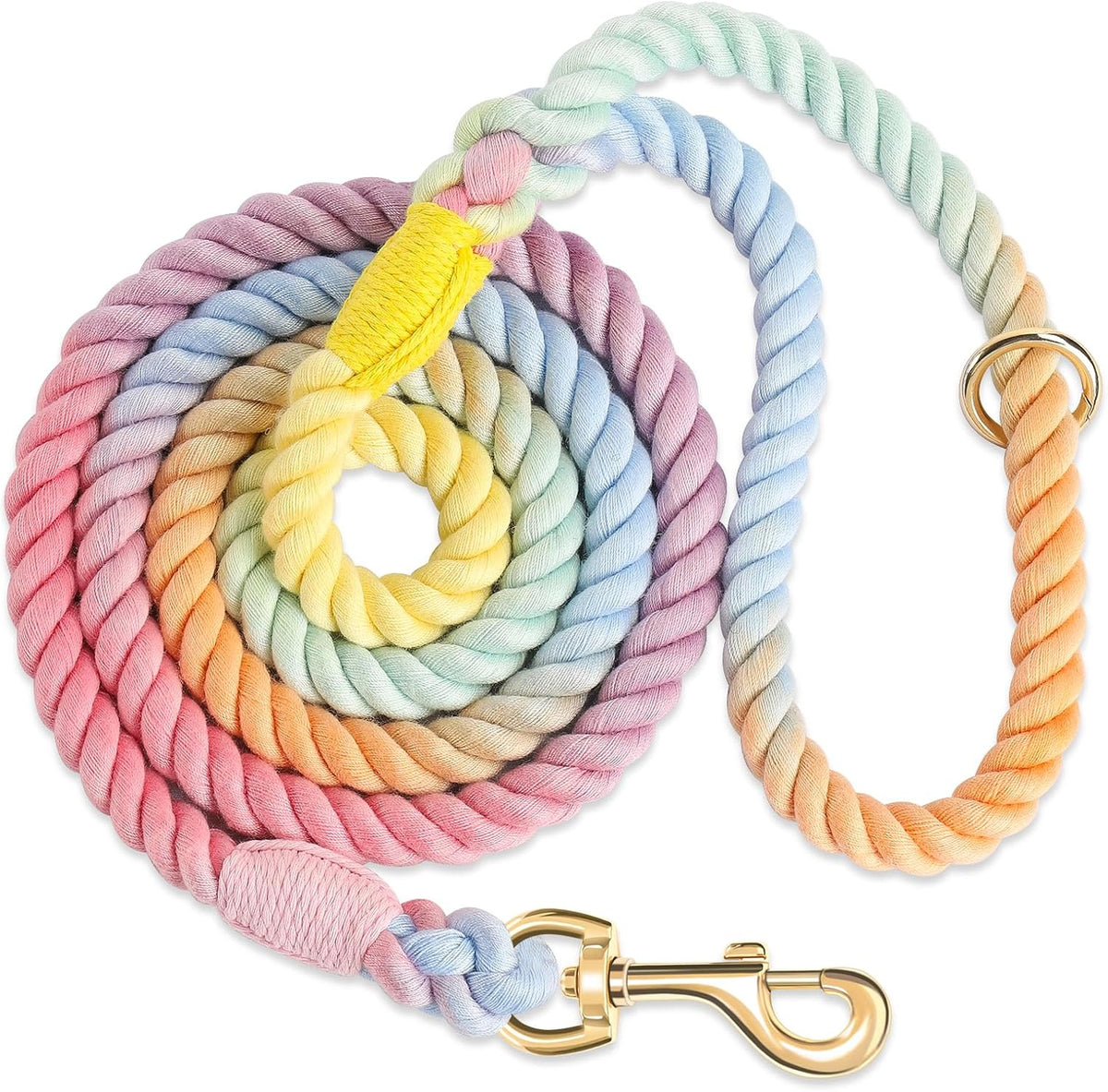 5 FT Handmade Rope Dog Leash for Small Medium and Large Dogs